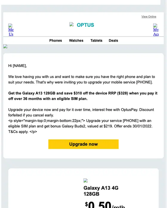 Optus email