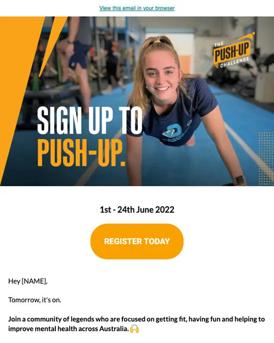 The Push-Up Challenge email