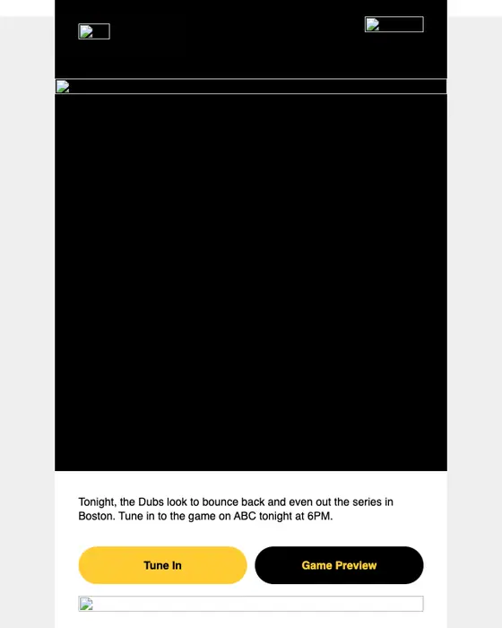 Golden State Warriors promotional email