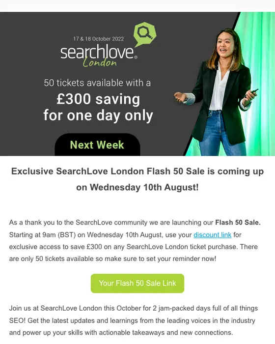 SearchLove sale email
