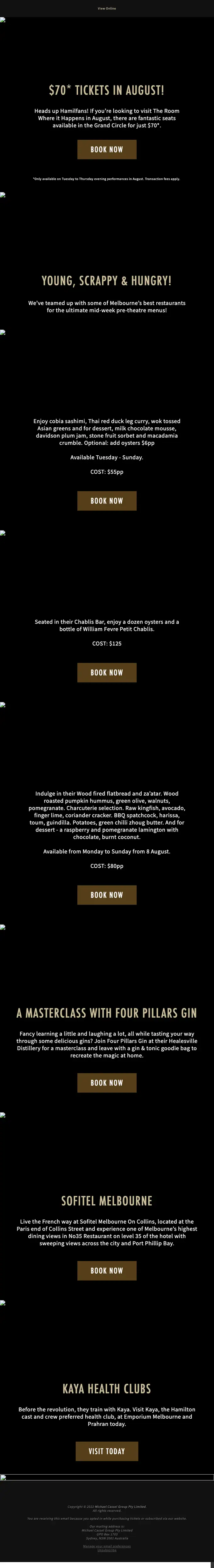 HAMILTON Australia newsletter email, full length