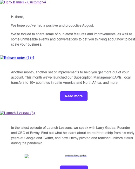 Airwallex newsletter email