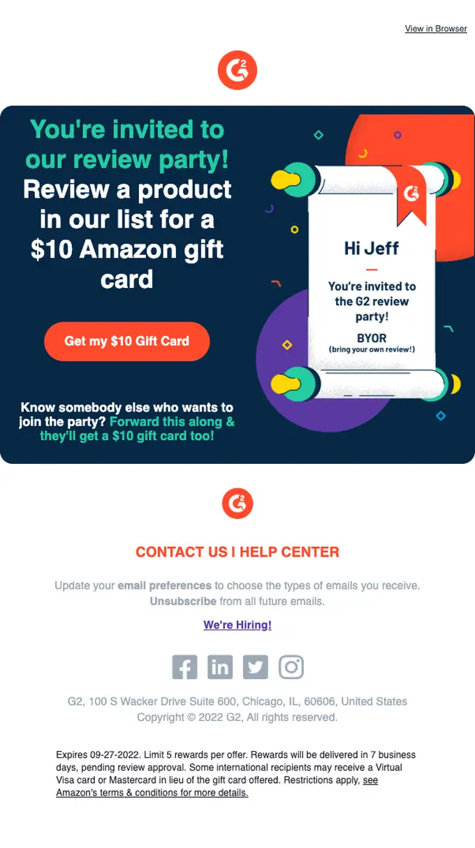 G2 referral email, full length