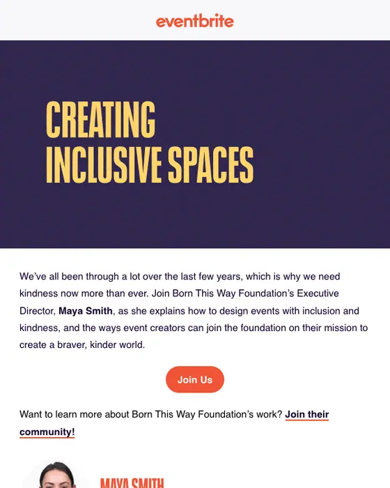 Eventbrite promotional email