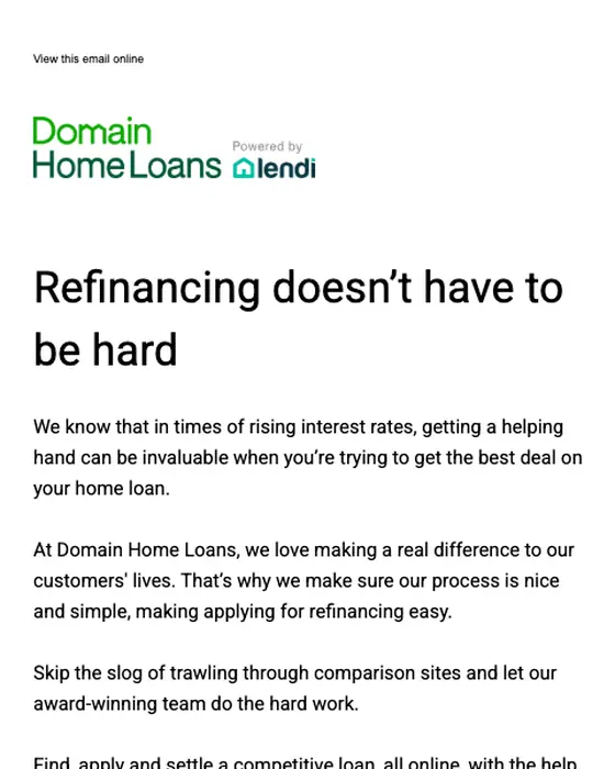 Domain Home Loans promotional email