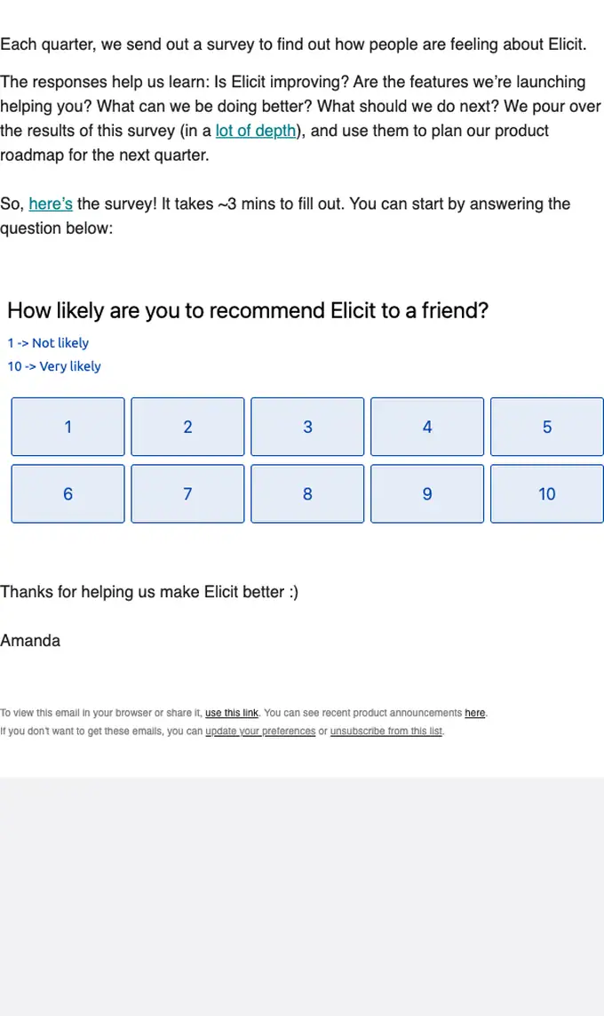 Elicit (Ought) survey email, full length