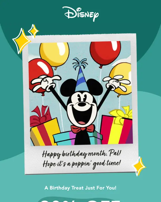 Disney promotional email