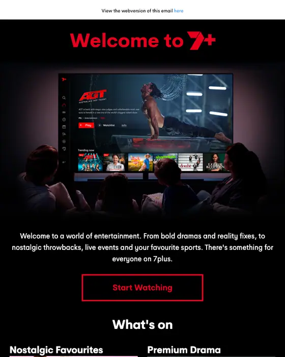 7plus welcome email