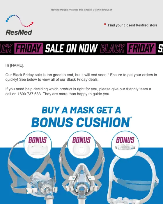 ResMed sale email