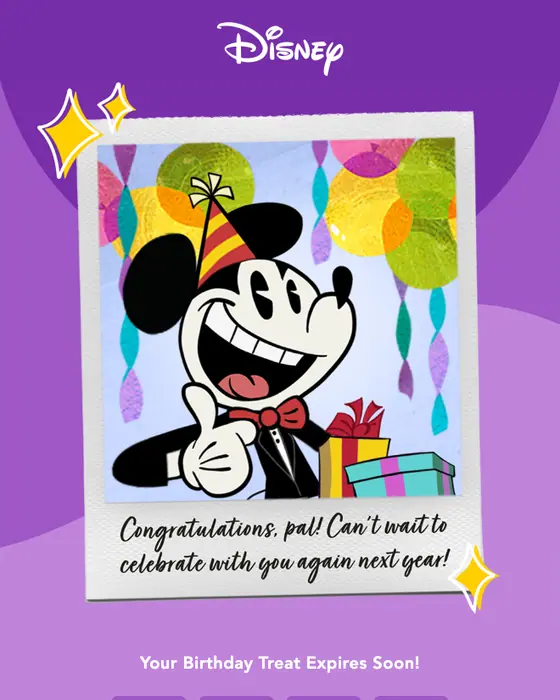 My Disney expiration notice email