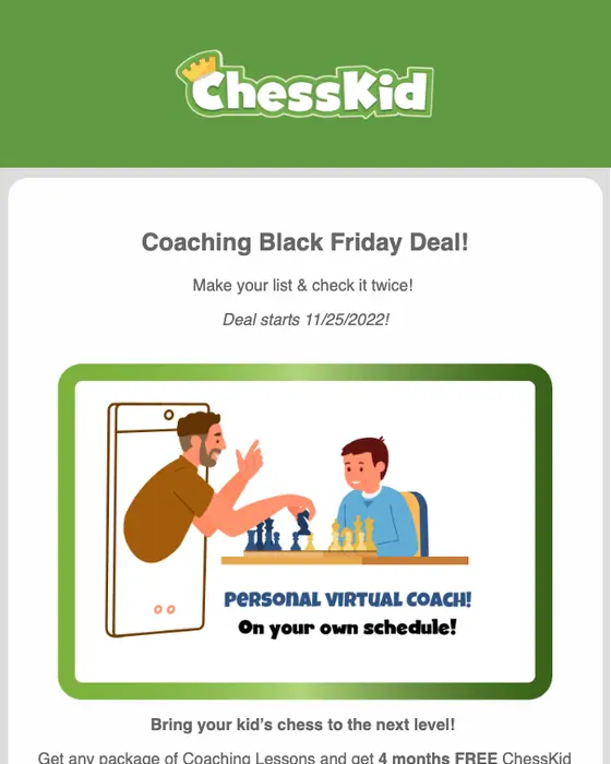 ChessKid promotional email