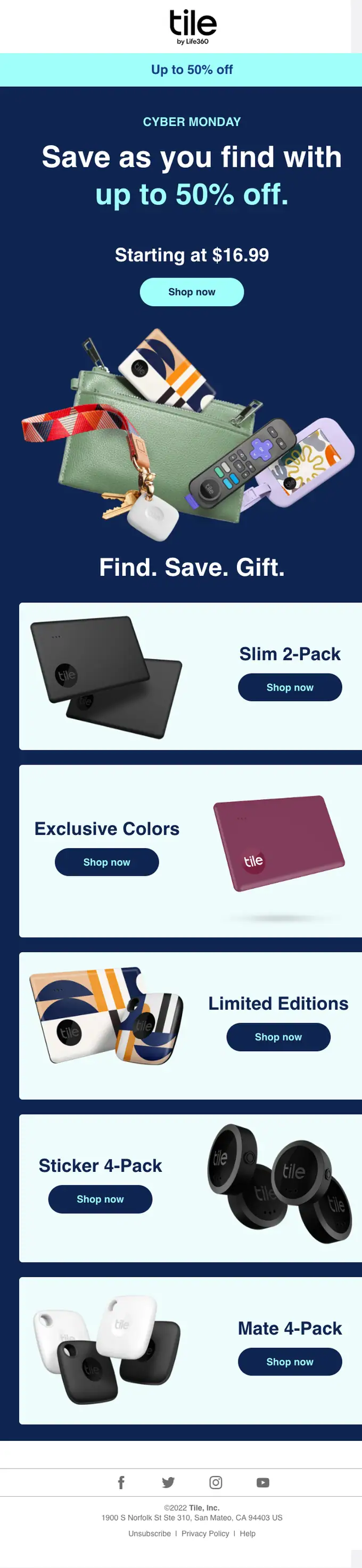 Tile sale email, full length