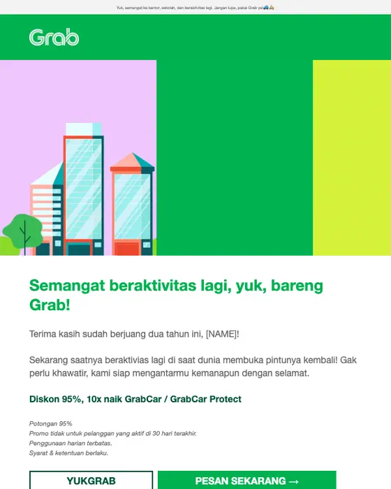 Grab Indonesia promotional email