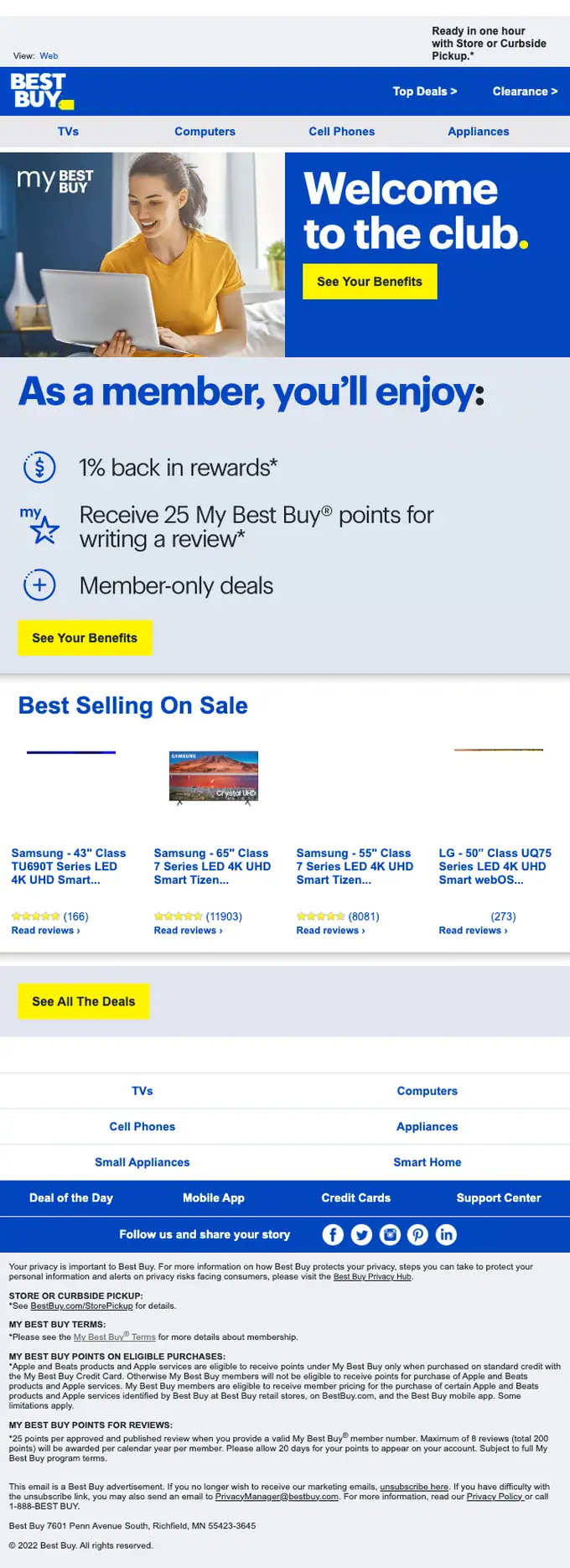 Best Buy account notice email, full length
