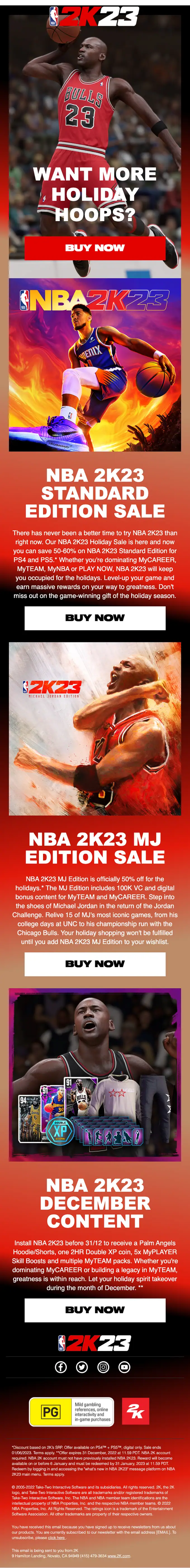 NBA 2K sale email, full length