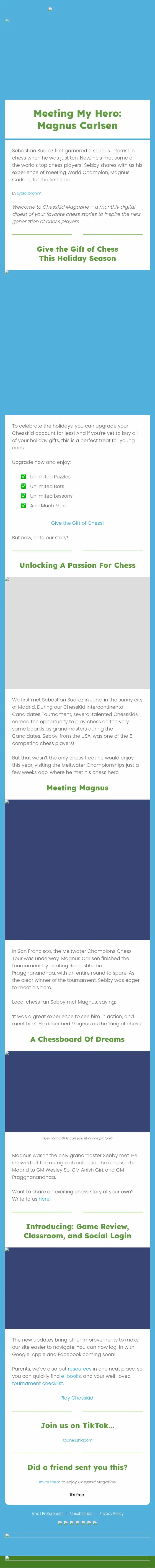 Chess.com newsletter email, full length