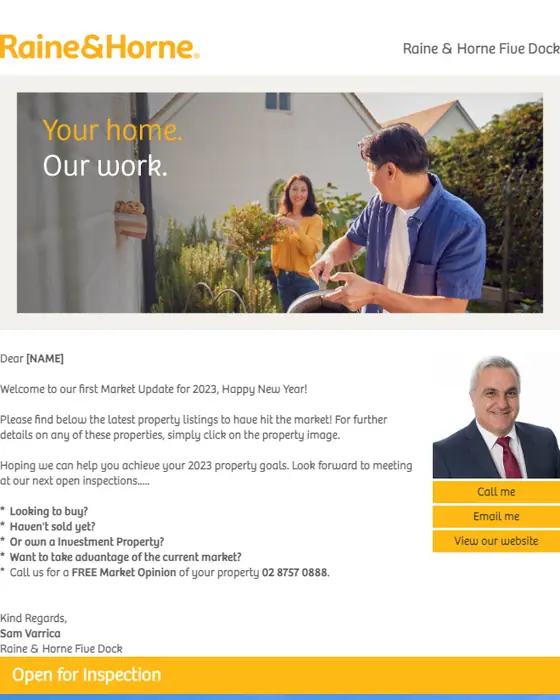 Raine & Horne Five Dock newsletter email