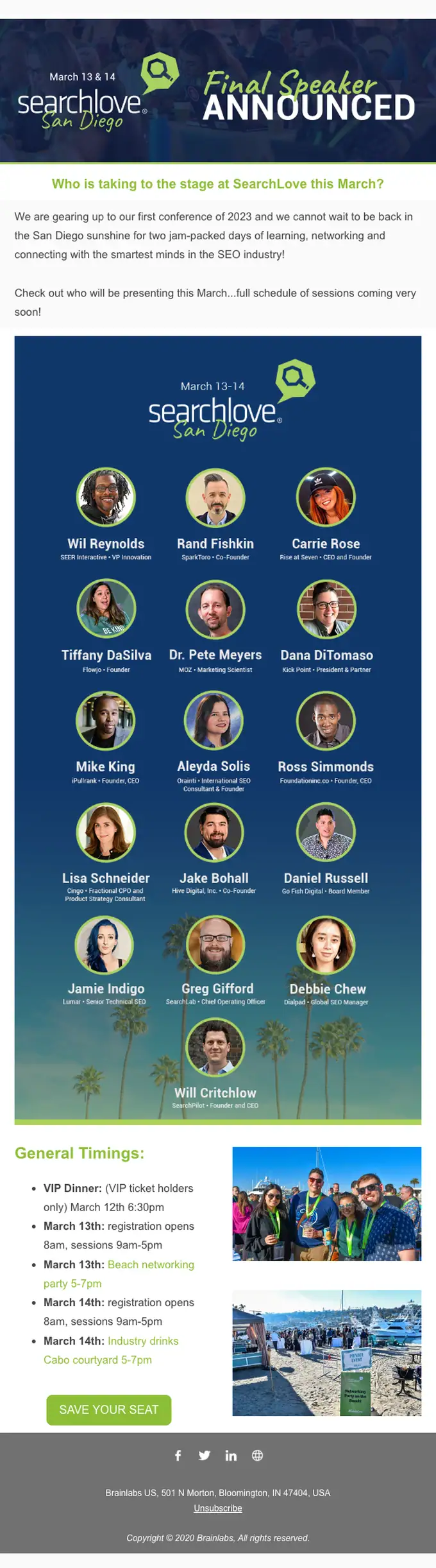 SearchLove event invite email, full length