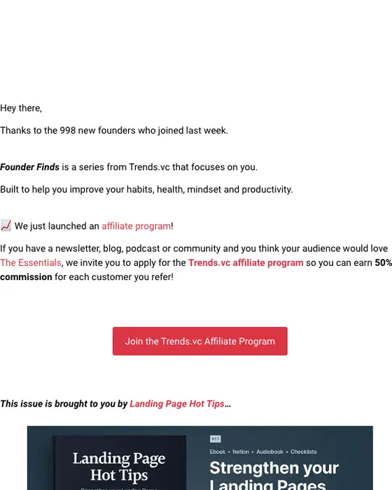Trends.vc newsletter email