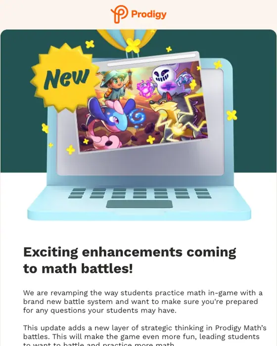 Prodigy Education account notice email
