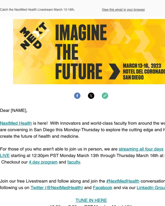 NextMed Health event invite email