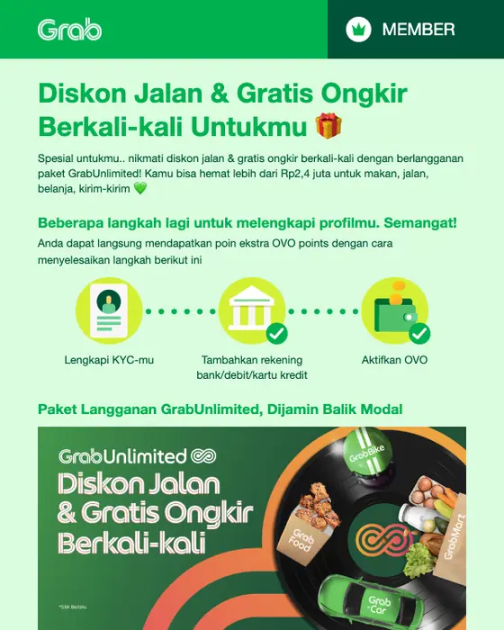 Grab Indonesia promotional email