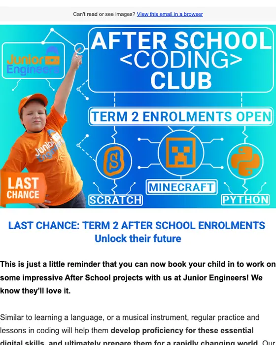 Junior Engineers promotional email