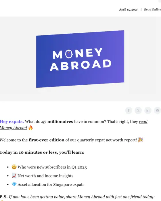 Money Abroad newsletter email