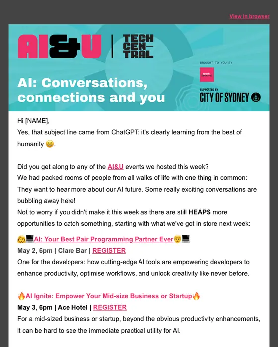 Spark Festival email