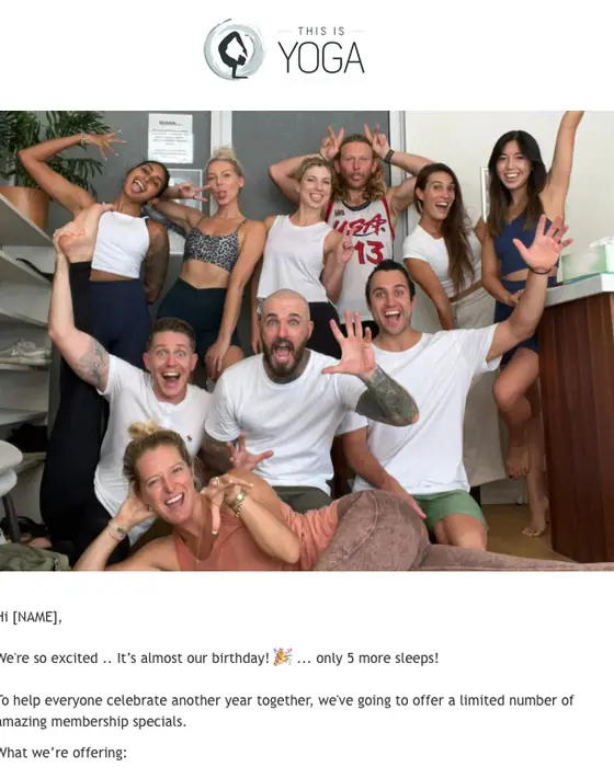This Is Yoga sale email