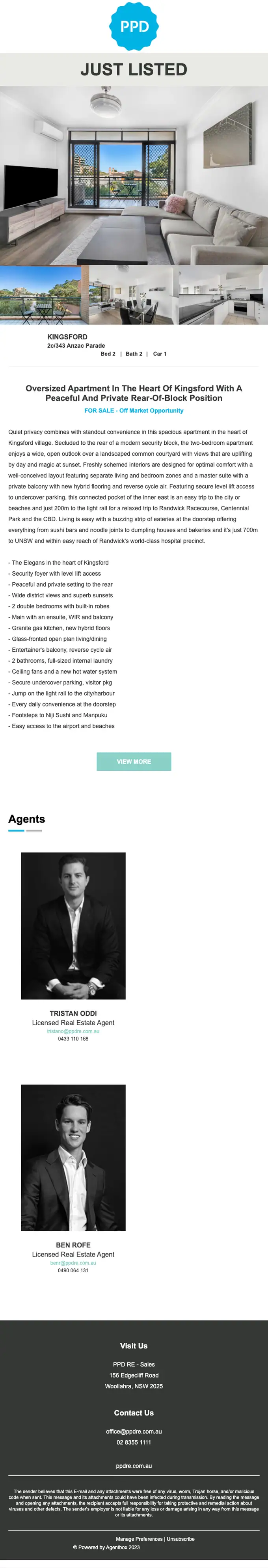 PPD RE promotional email, full length