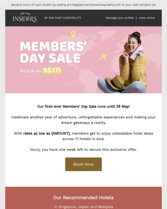 Far East Insiders by Far East Hospitality sale email