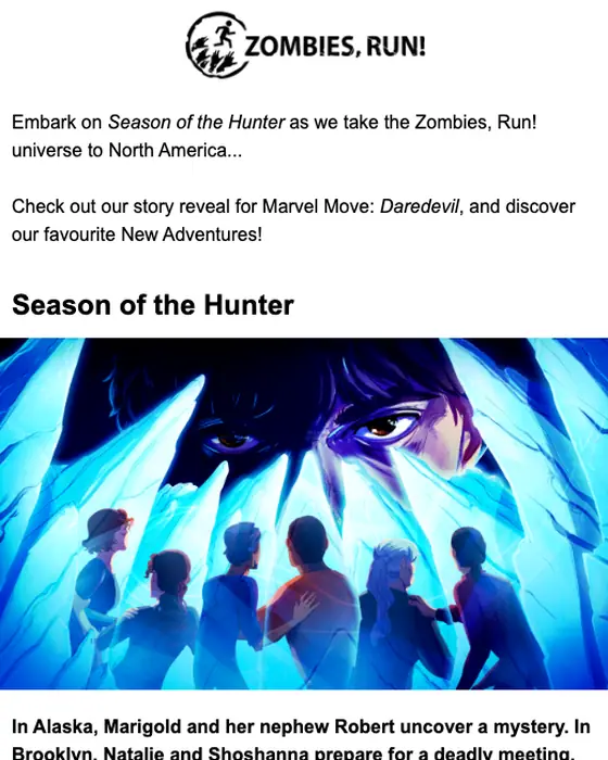 Zombies, Run! promotional email