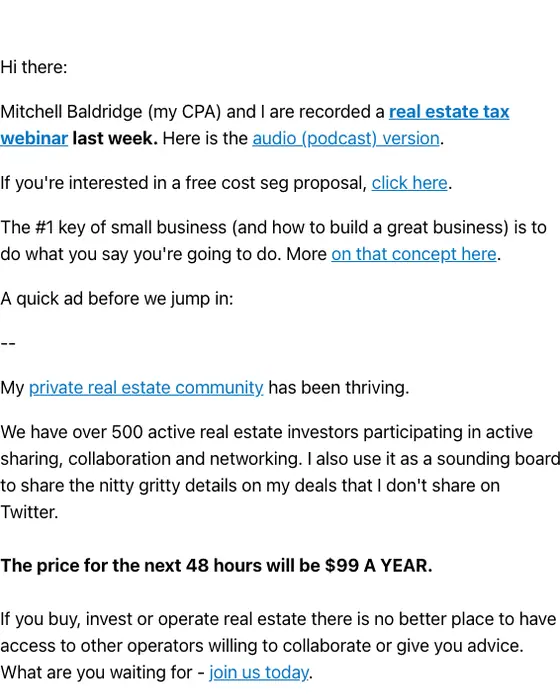 Nick Huber newsletter email