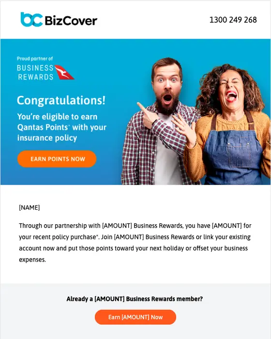 BizCover promotional email