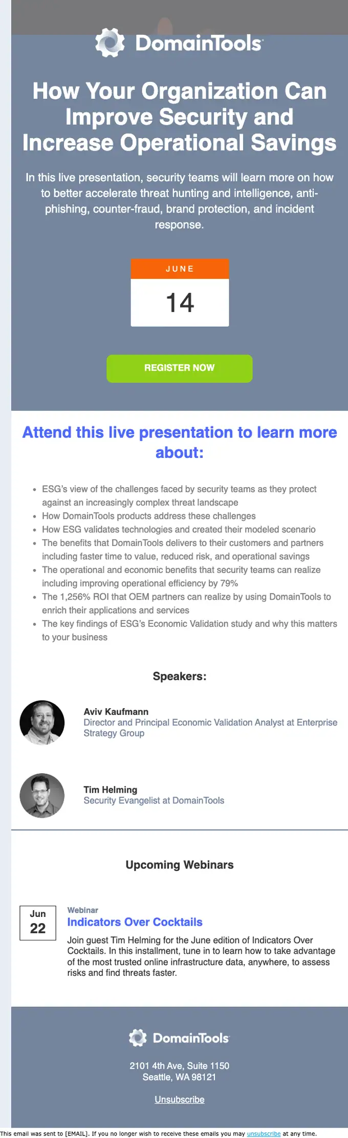 DomainTools event invite email, full length
