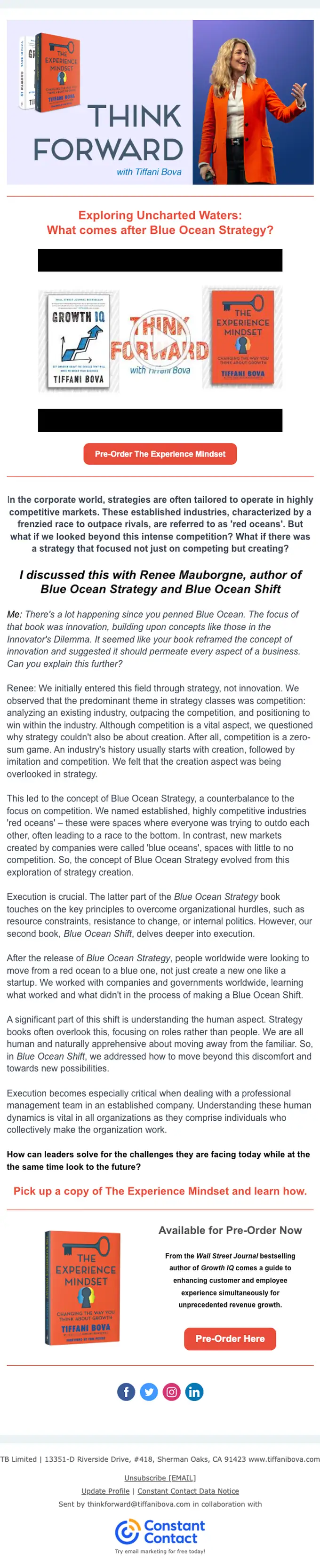 Tiffani Bova promotional email, full length