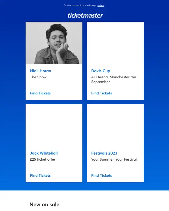 Ticketmaster newsletter email