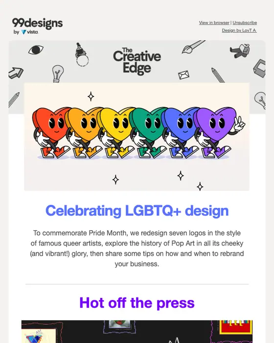 99designs by Vista newsletter email