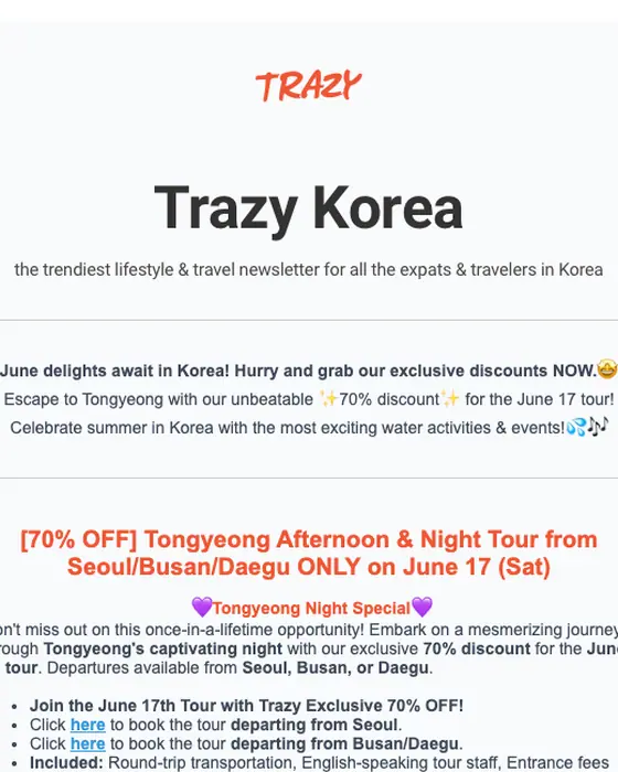 Trazy promotional email