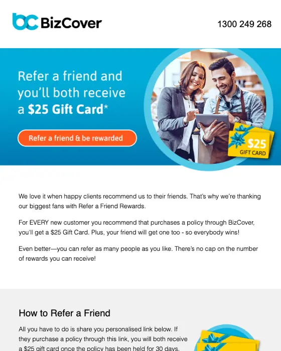 BizCover referral email