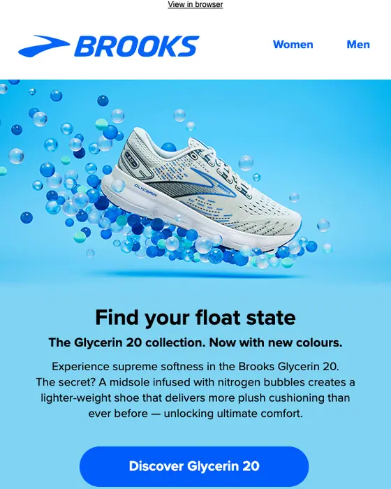 Brooks Running product launch email