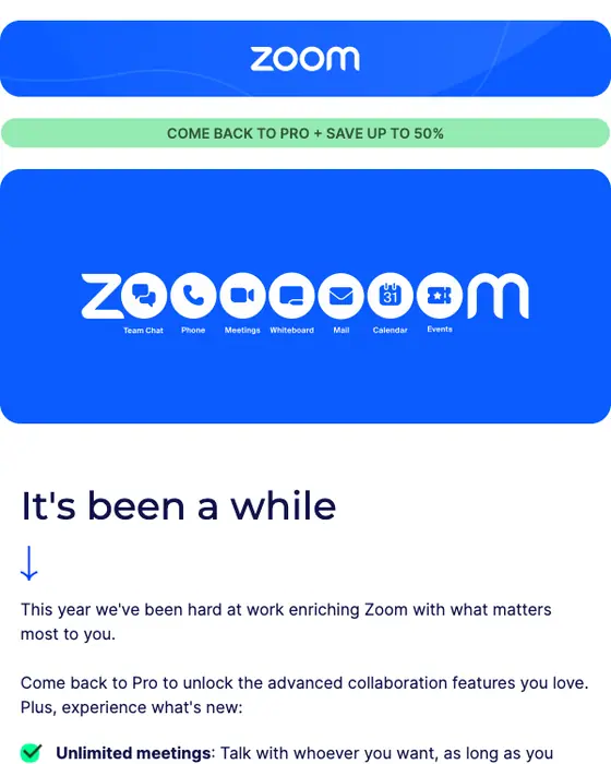 Zoom re engagement email