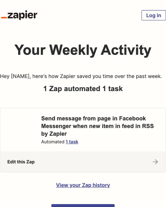 Zapier digest email