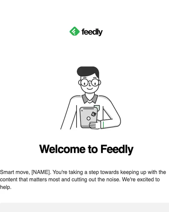 Feedly onboarding drip email