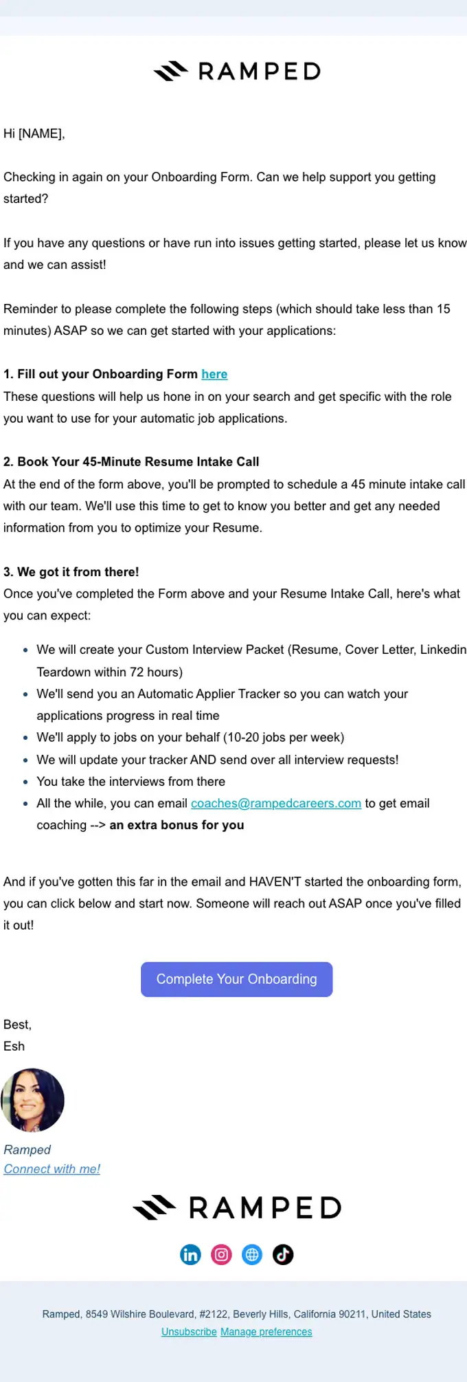 Ramped account notice email, full length