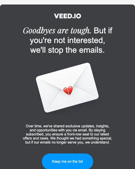 VEED re engagement email