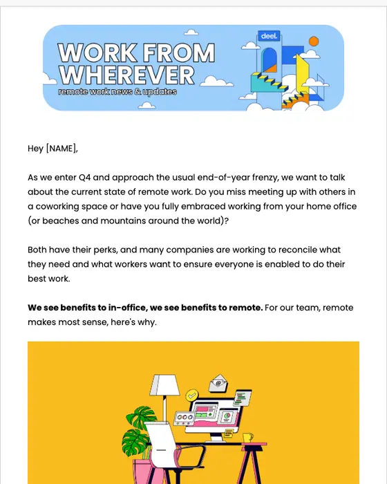Deel newsletter email