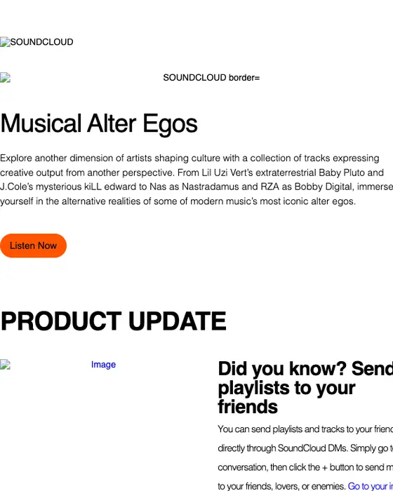 SoundCloud newsletter email