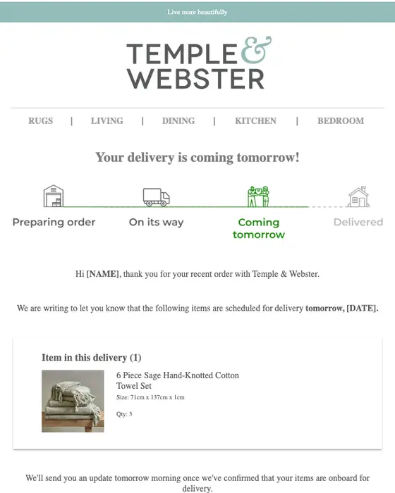 Temple & Webster email